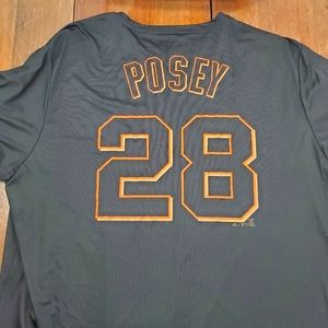 Buster Posey Shirt 2XL XXL Mens Majestic San Francisco Giants 28 SF MLB Baseball